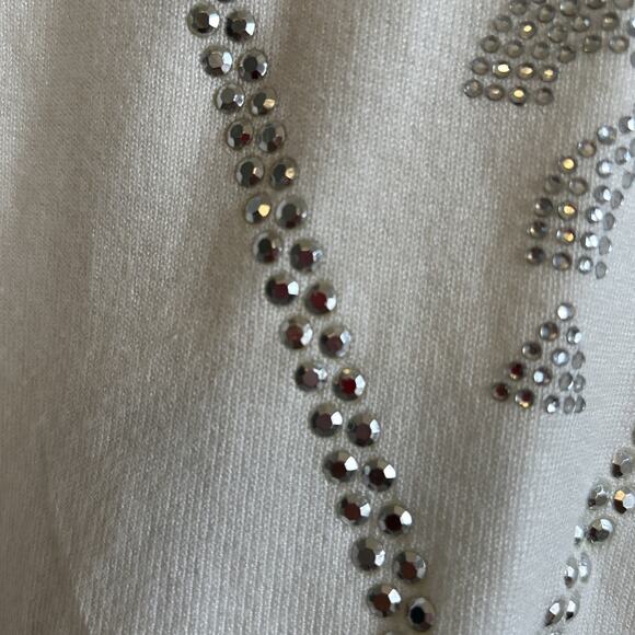 Guess Logo Turtleneck Large Rhinestones Studs Womens Preppy Y2K Viscose Sweater - Picture 5 of 12